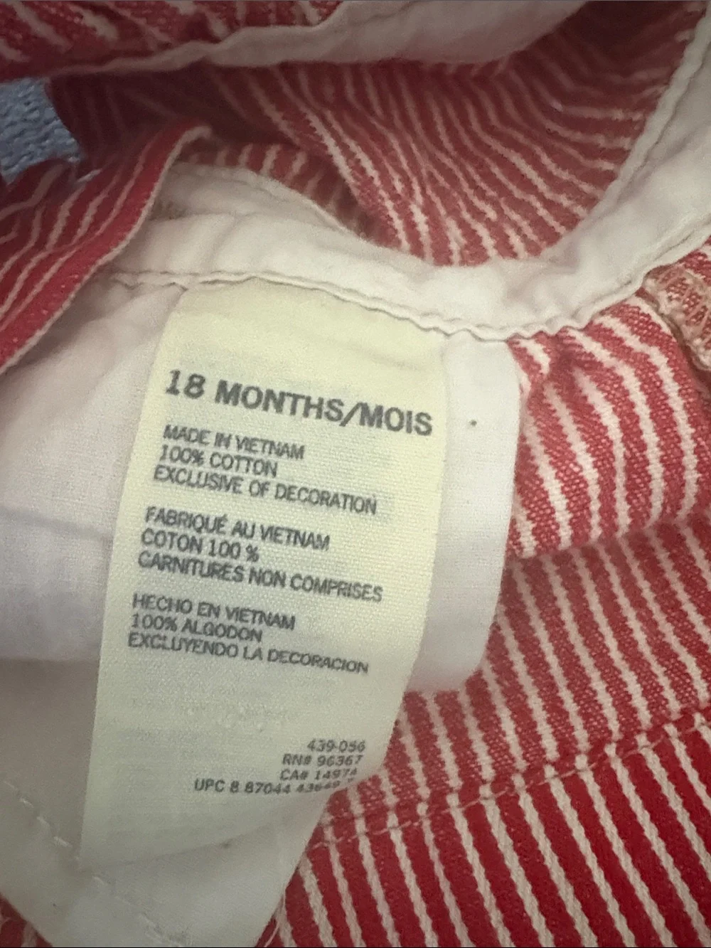 OshKosh B'gosh Red & White Stripped Overall Jumper Dress